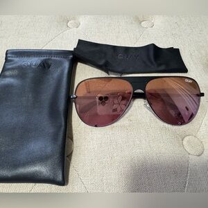 Quay Black and Pink High Key Shield Sunglasses
